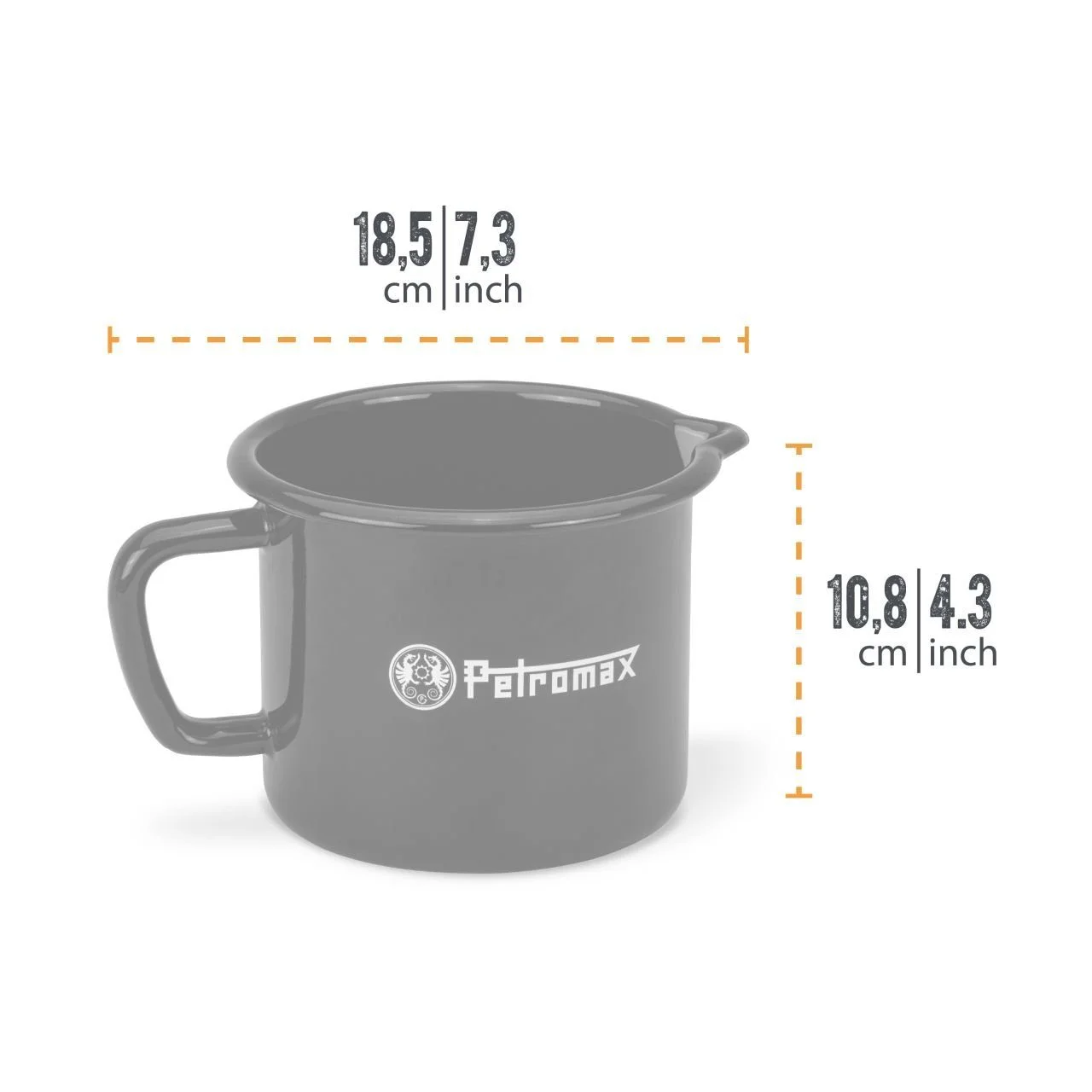 Emaille-Milchtopf 1,0 L – Petromax Messbecher für Outdoor & Küche